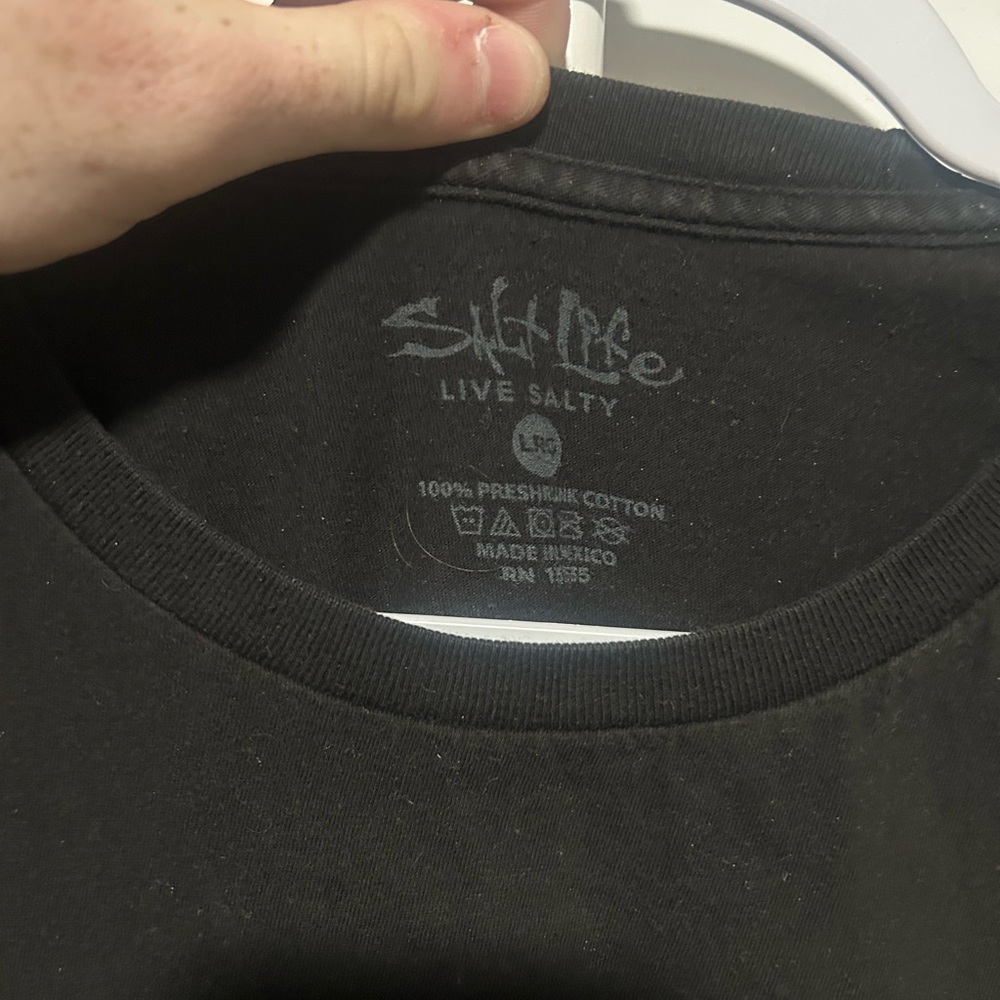 Large black salt life t-shirt, great condition